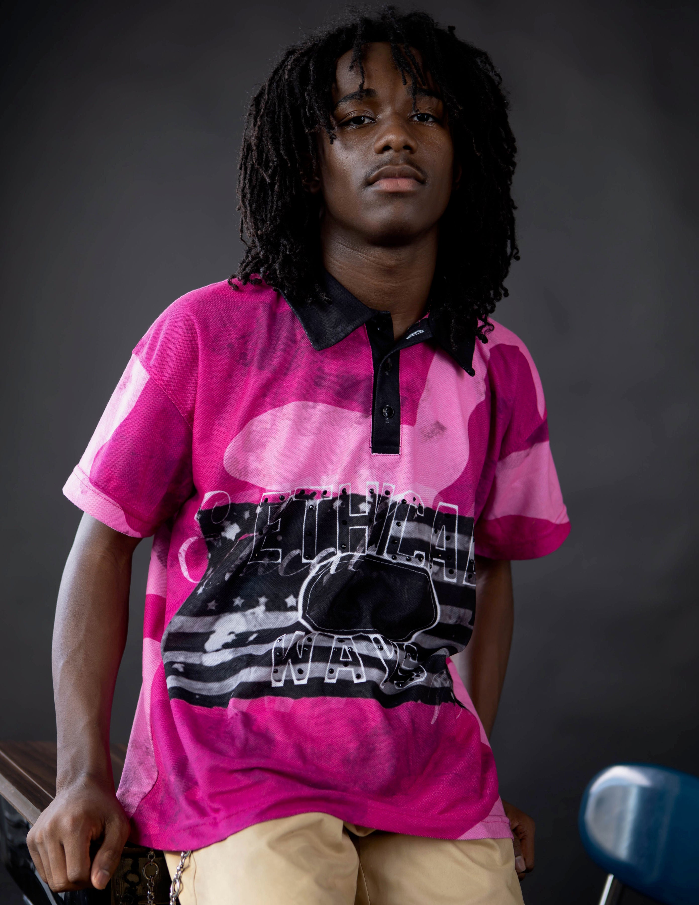 Ethical Pink Camo Polo